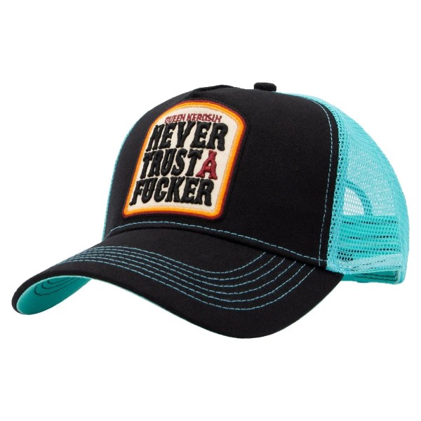 queen-kerosin-trucker-cap-never-trust-a-fucker-schwarz-türkis