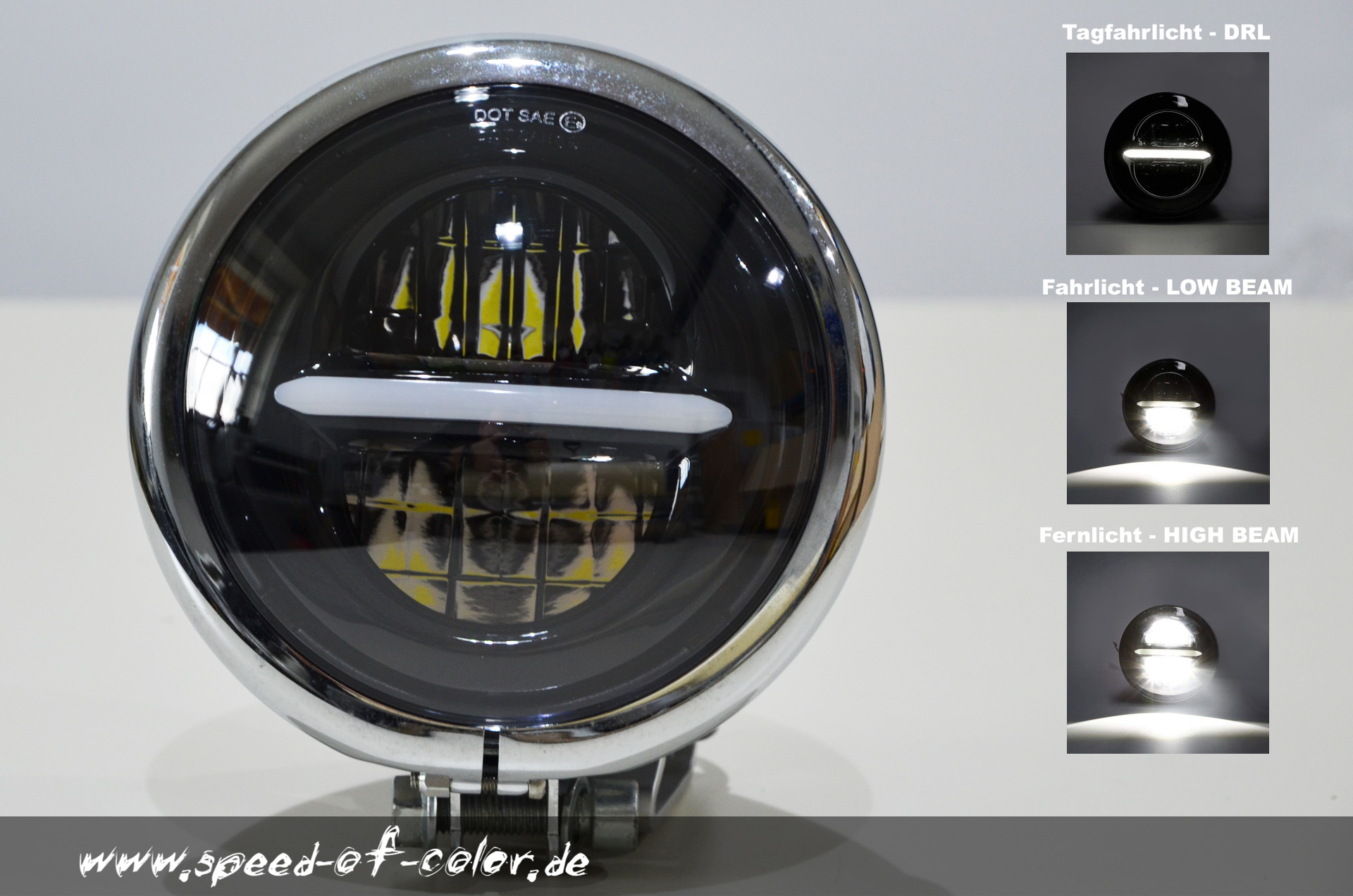 LED Scheinwerfer 5.75 Zoll TYP1 für Harley Davidson